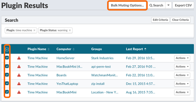 Bulk Muting Options