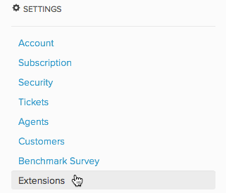 Settings > Extensions