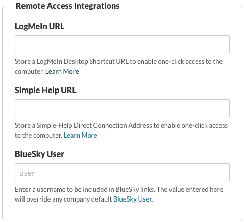 Remote Access Integrations