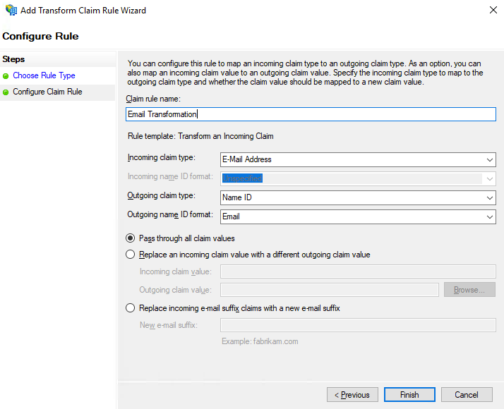 Add Email Transformation