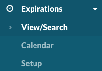 Expirations > View/Search