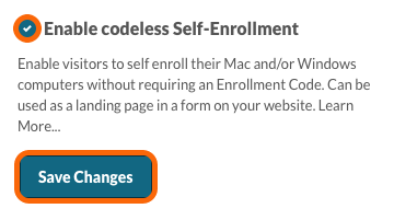 Enable codeless Self-Enrollment