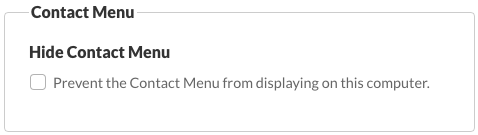 Contact Menu