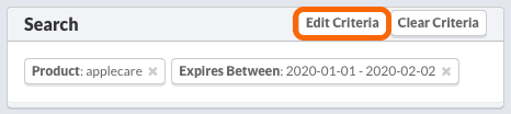 Edit Search Criteria