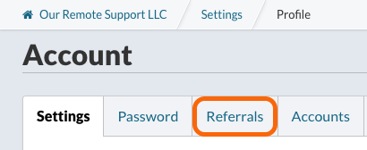 Account Profile Settings Tab