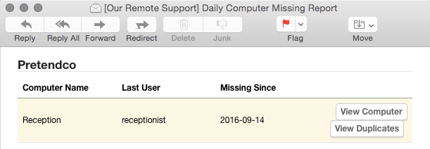 Duplicate Computer Records in Daily Computer Missing Report