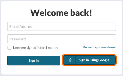 Google OAuth2 Single Sign On Login Screen