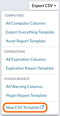Export CSV > New CSV Template