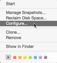Parallels Virtual Machine > Configure...