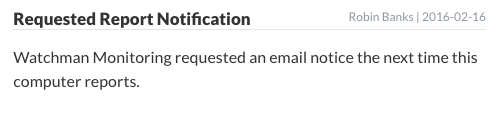 Requested Report Notification