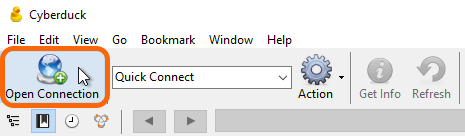 Windows: Cyberduck > Open Connection