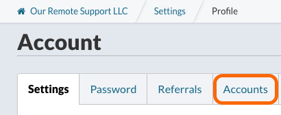 Account Profile Settings Tab
