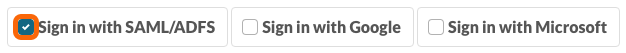 Sign in with SAML/ADFS