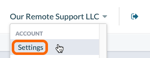 Account Menu > Account Settings
