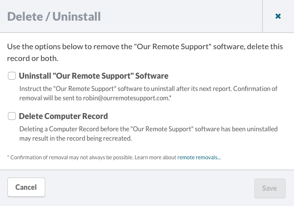 Delete / Uninstall