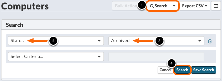 Computer Search: Status = Archived