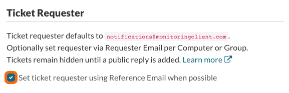 Set Ticket Requester using Reference Email