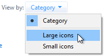 View by: Category > Large icons