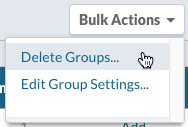 Groups: Bulk Actions > Delete Groups...