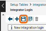 Save the Integrator login.