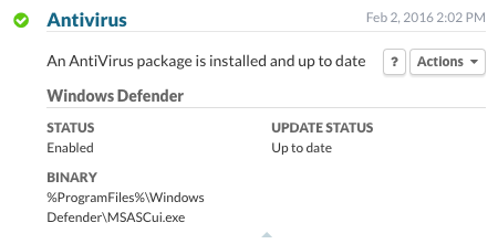 Antivirus found and up to date.