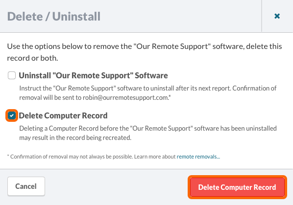 Delete Computer Record