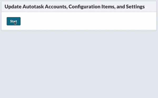 Update Autotask Accounts, Configuration Items, and Settings
