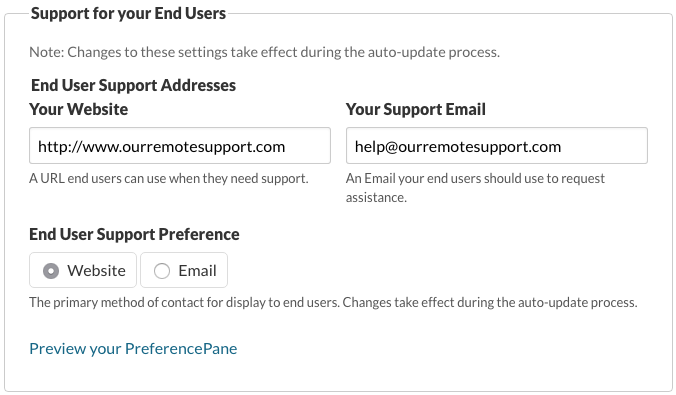 Support for your End Users