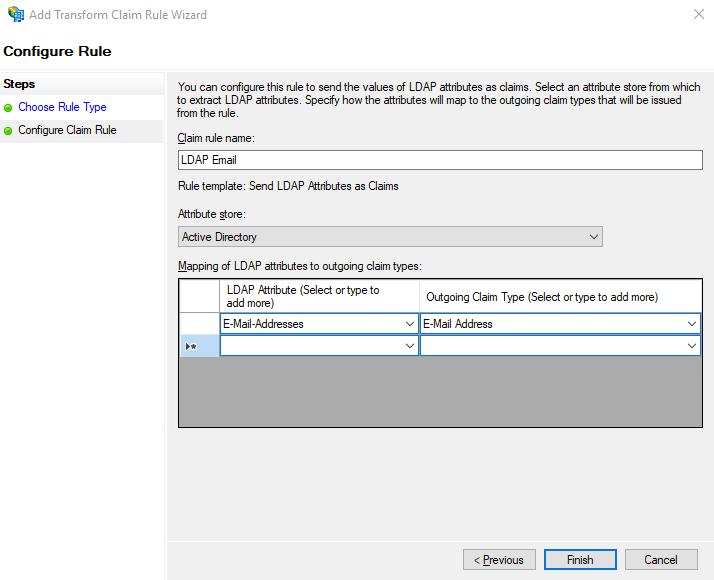 Configure LDAP Email Rules
