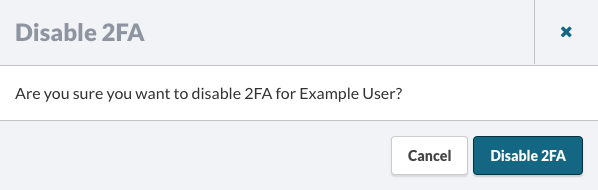 Disable 2FA