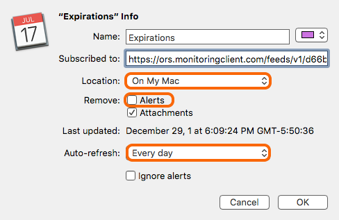 Setup in Calendar App