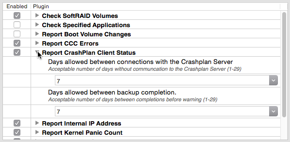 Click disclosure triangle next to the plugin to discover settings.