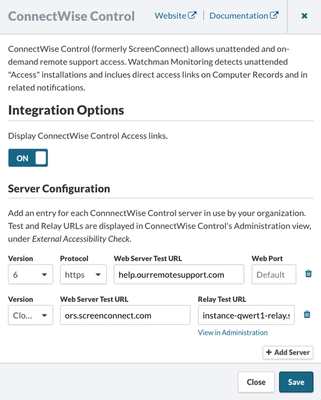 ConnectWise Control Server Configuration