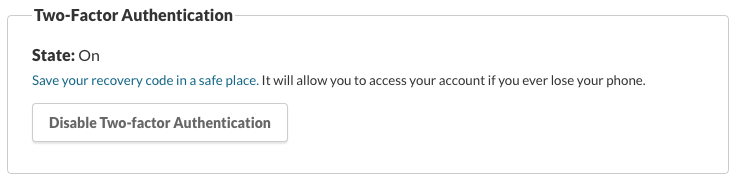 Two-factor Authentication Enabled