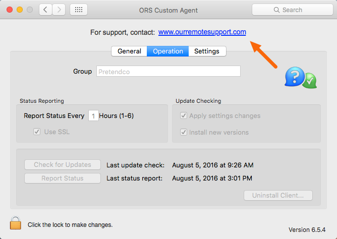 Macintosh Monitoring Client Preference Pane