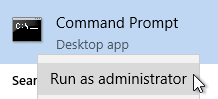 elevated command prompt - Run as administrator