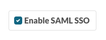 Enable SAML SSO