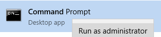 Run Command Prompt as Administrator