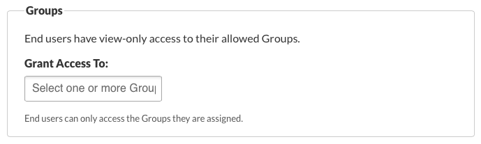 End User Group Permissions