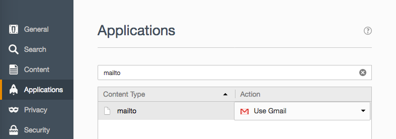 The mailto Action is changed for Firefox