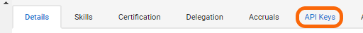 Click on API Keys tab
