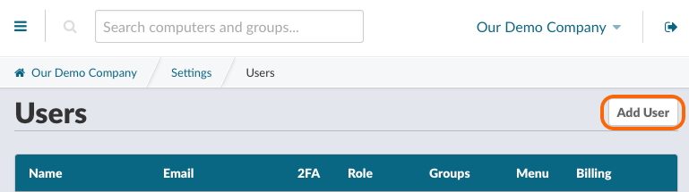Add Organization's Users