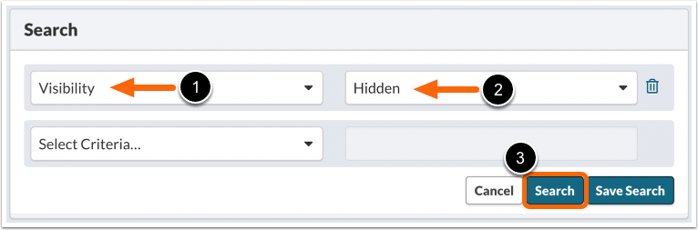 Computer Search: Status = Hidden