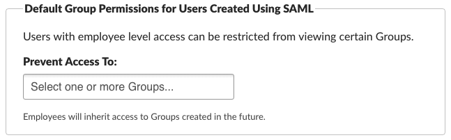 New Employee Group Permissions
