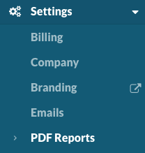 Settings: PDF Reports