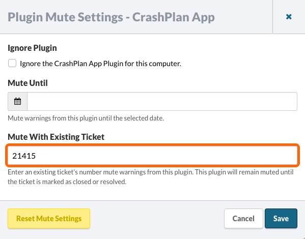 Plugin Mute Settings