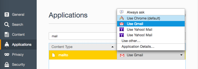 Disabling using Gmail in Google Chrome