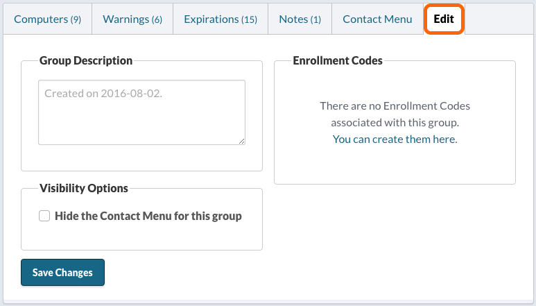 Edit Group Information