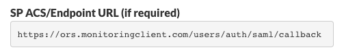 SP ACS/Endpoint URL