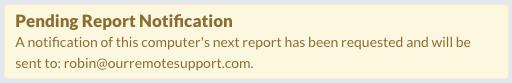 Pending Report Nortification Alert Warnings